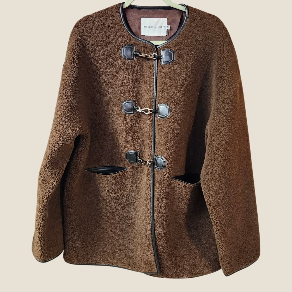 REBECCA MINKOFF Shearling Toggle Jacket Sz XL